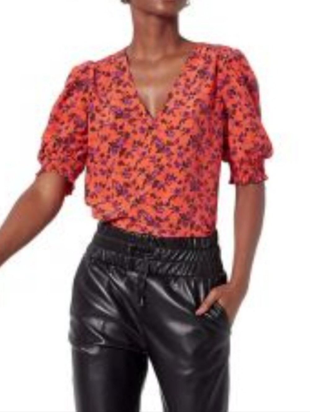 JOIE karemele floral silk blouse S